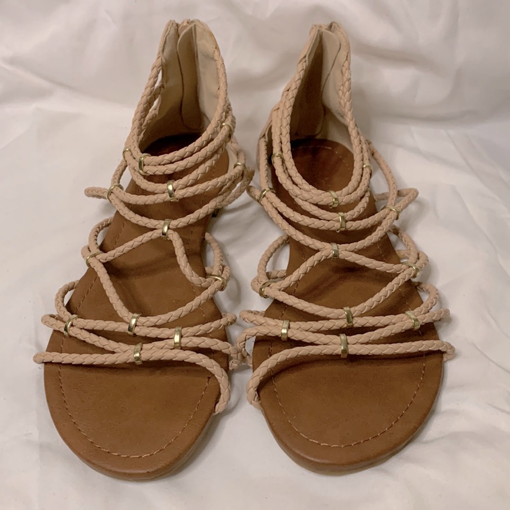 Charlotte Russe Tan Strappy Gladiator Sandals